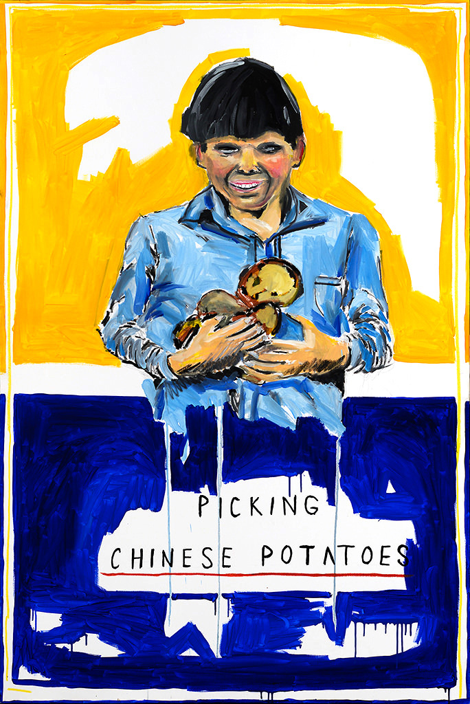 Picking Chinese Potatoes, 190 x 120 cm, Oil on canvas, 2016, Image courtesy of Ugo Li