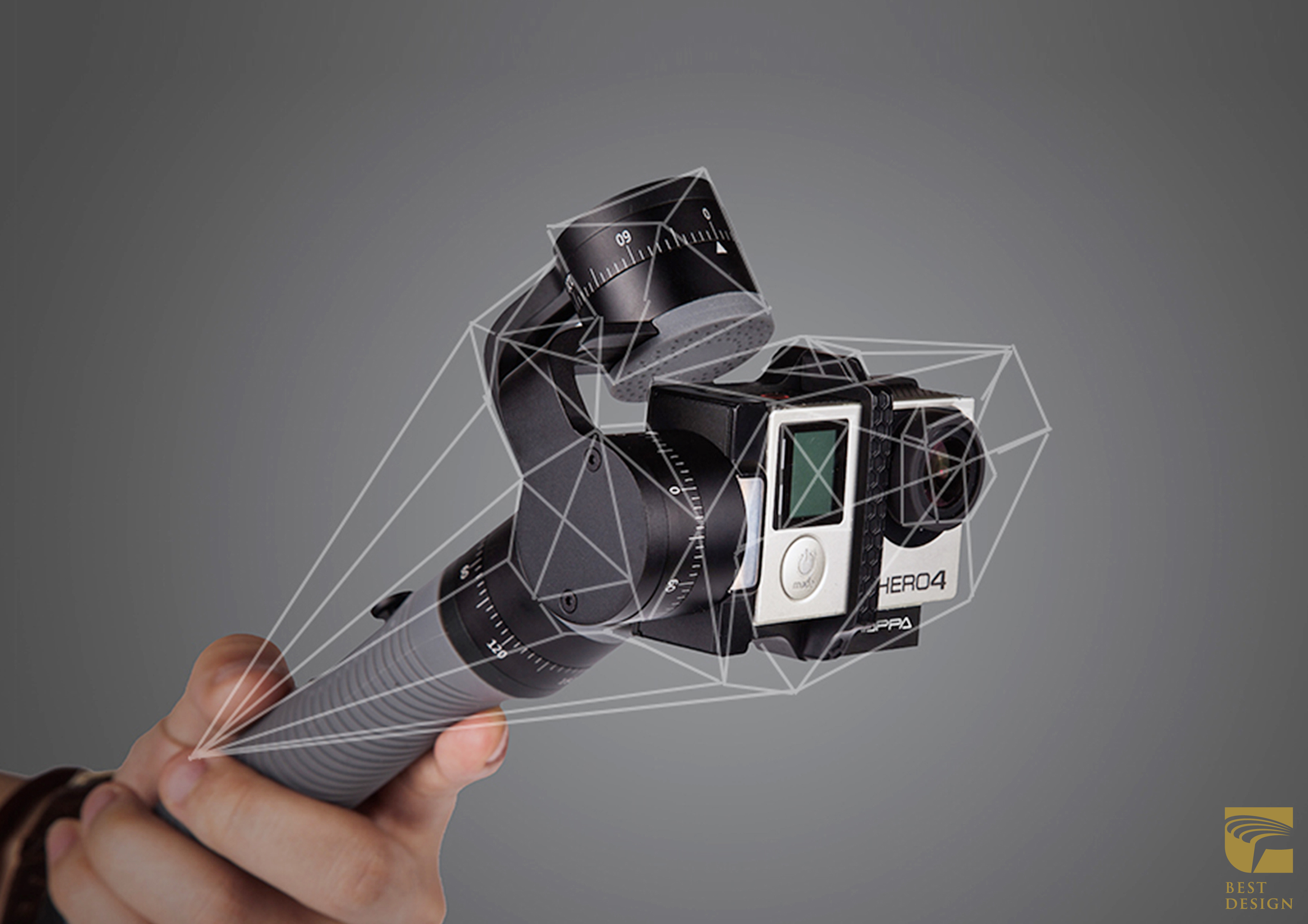 Handheld 3-Axis Camera Gimbal Stabilizer by april6th design Co. Ltd, Image courtesy of Golden Pin Design Awards