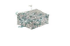 ภาพสเกตซ์แสดงแนวความคิดวิธีการกำจัดขยะบนพื้นที่เดิม โดยใช้กล่องลวดตาข่ายที่เรียกว่า กำแพงเกเบี้ยน (Gabion Wall)